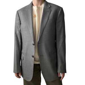 Emporio Armani Unisex Grey Sport Coat Blazer G Line Super 130s Sport Coat Blazer